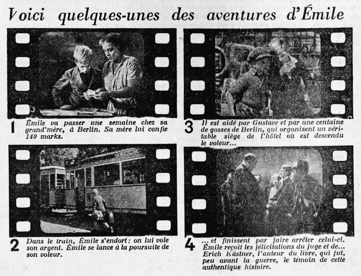 *Émile et les Détectives* (Club Français du Livre, date), Zooms sur les photographies du film